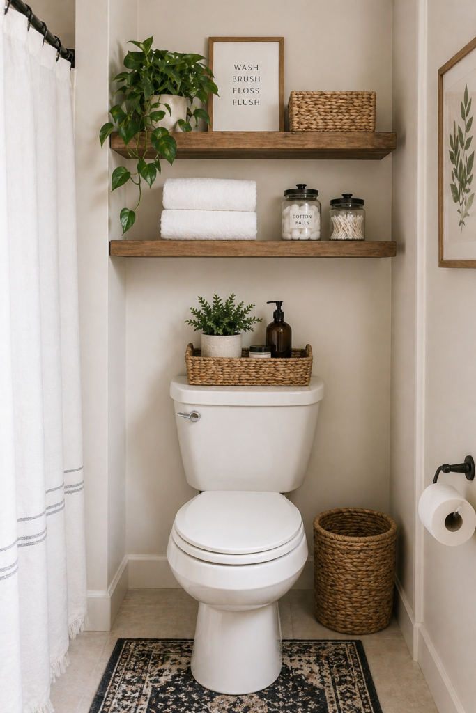 above toilet storage floating shelves