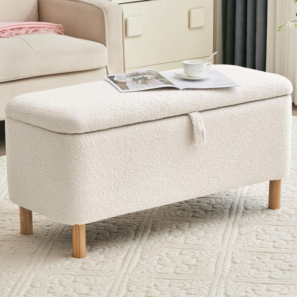 white ottoman with storage