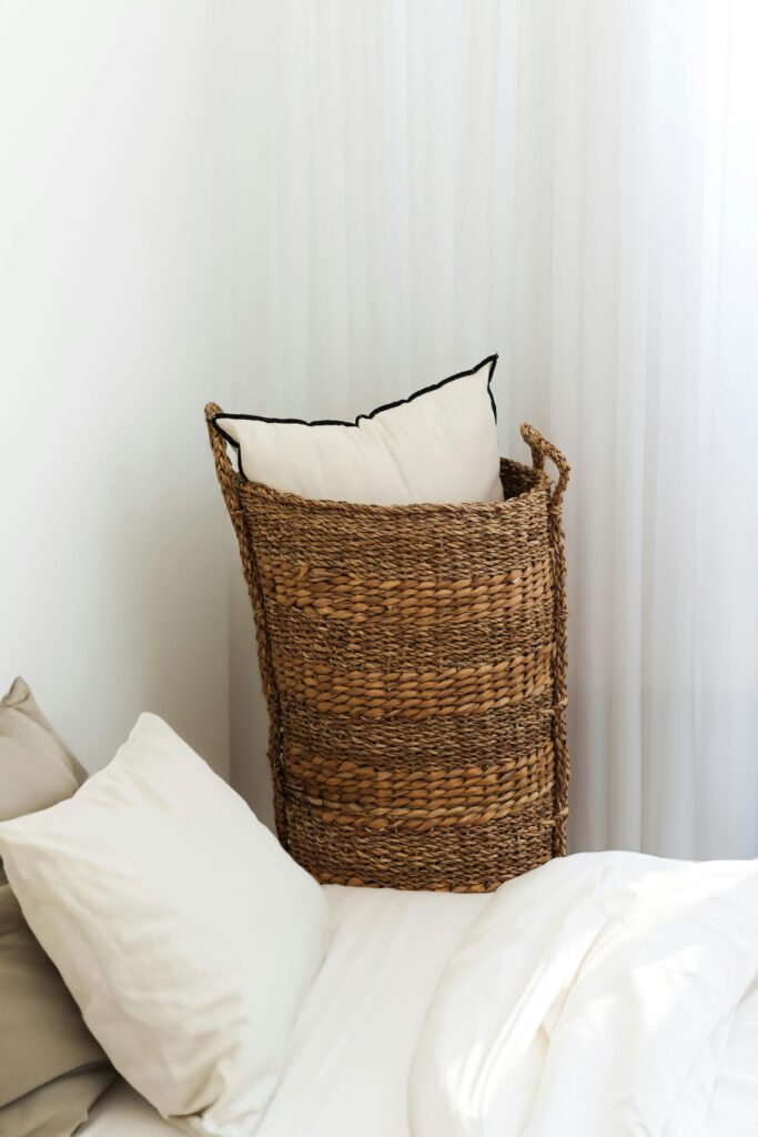 white organic bedding for a cozy home