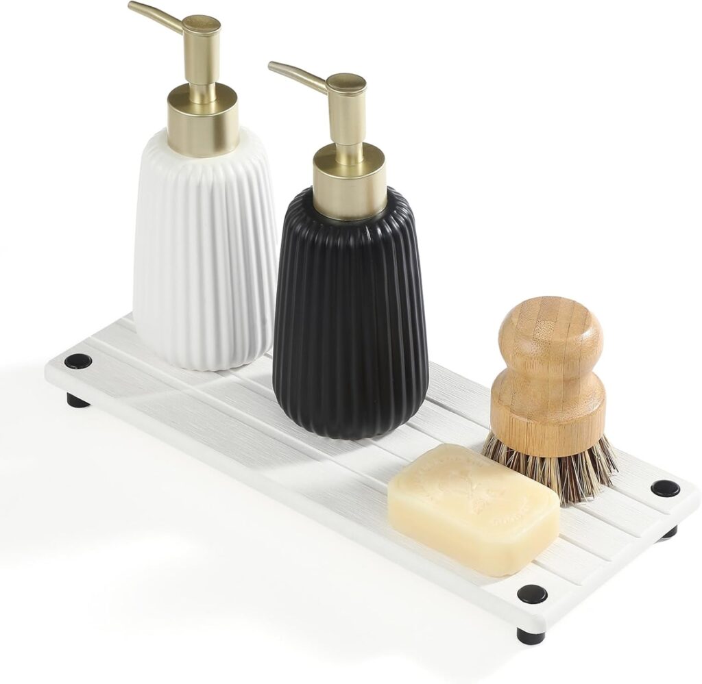 stone caddy with soap dispenser