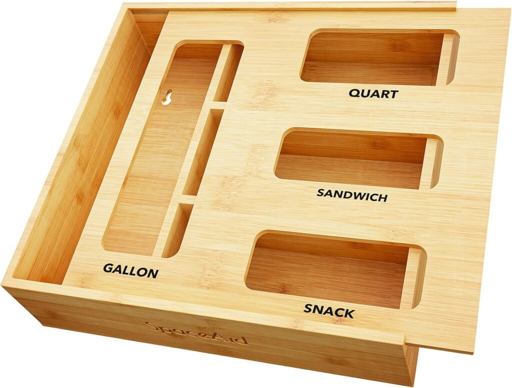 Ziplock bag wooden storage