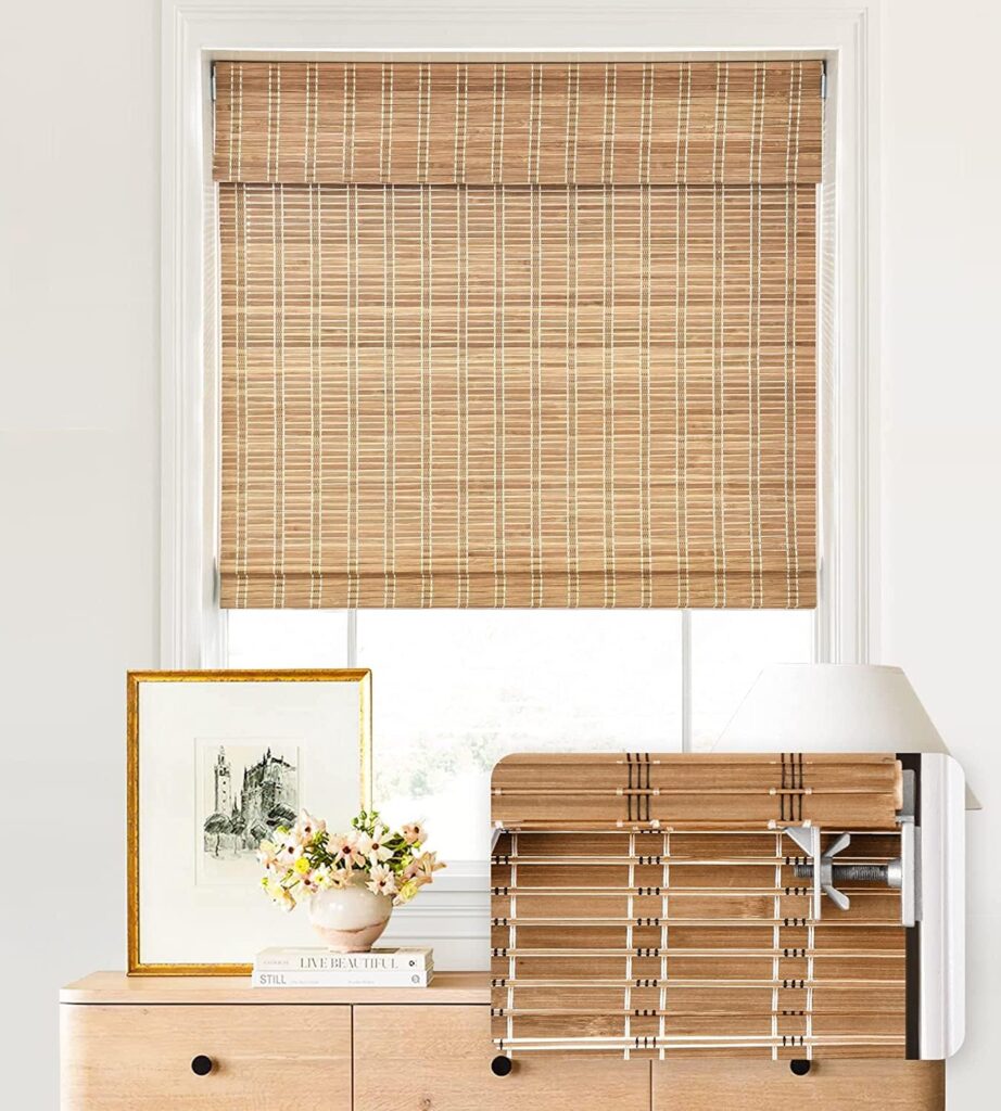 bamboo roll up blinds for bedroom from amazon