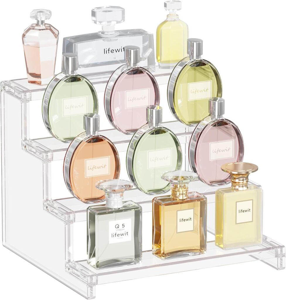 clear perfume shelf organizer from amazon