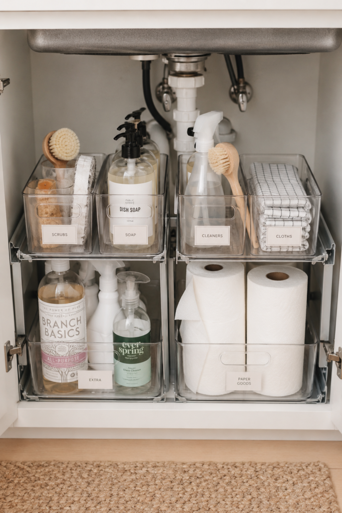 clear kitchen storage bins for under kitchen sink