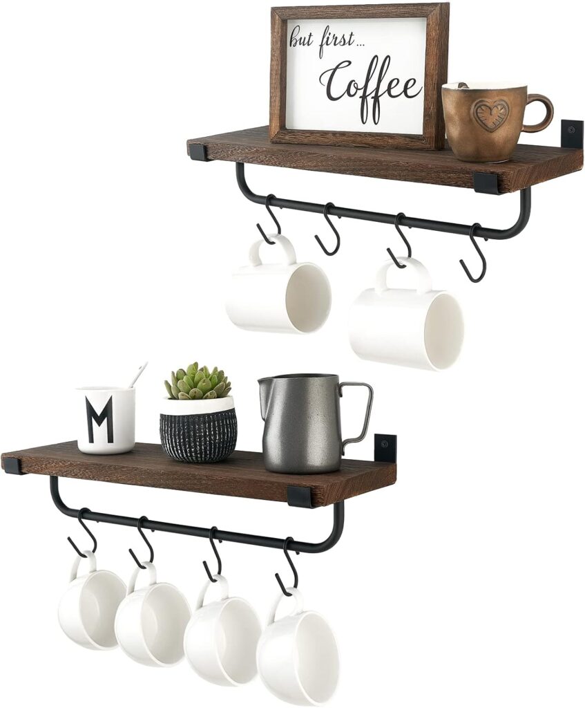 vertical storage coffee bar ideas for kitchen counter to save space