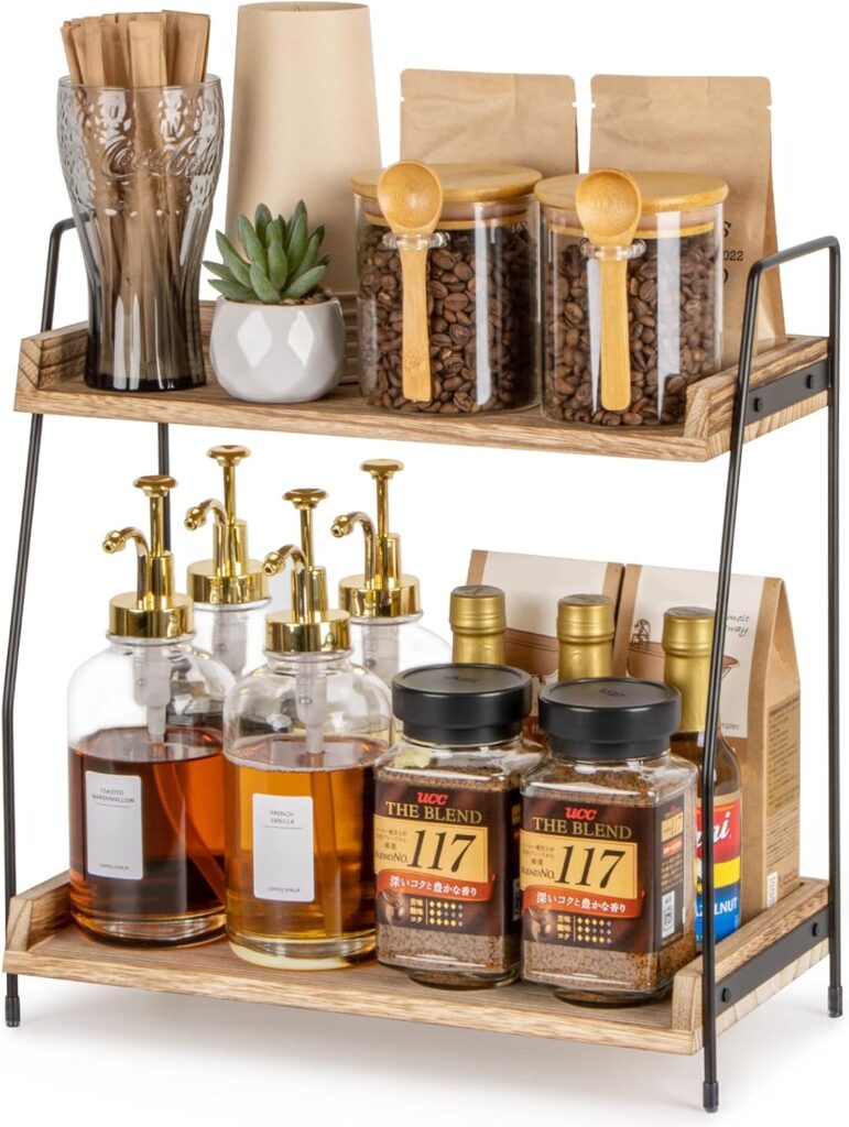 coffee bar shelves for kitchen counter