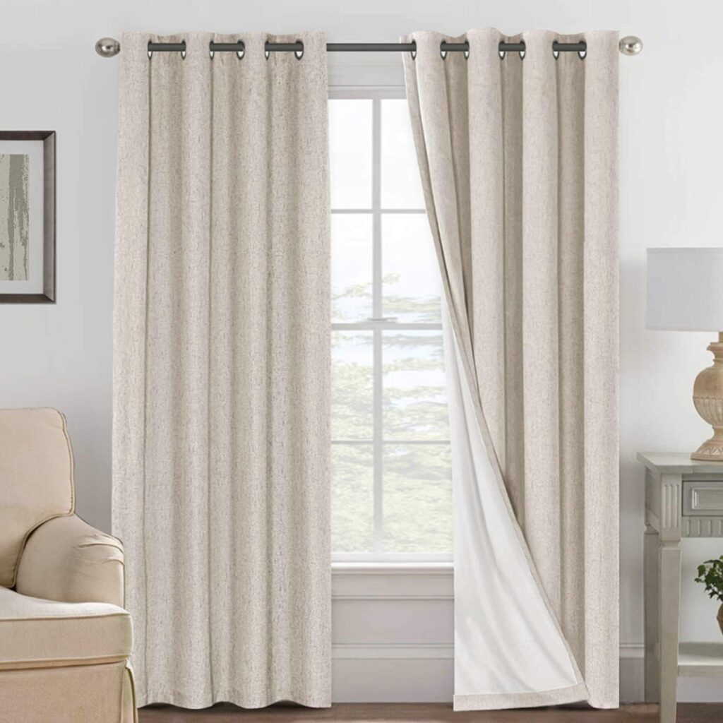 beige black out curtains essential for bedroom