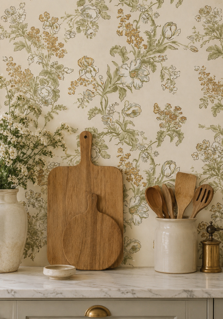 vintage floral wallpaper for kitchen wallpaper ideas