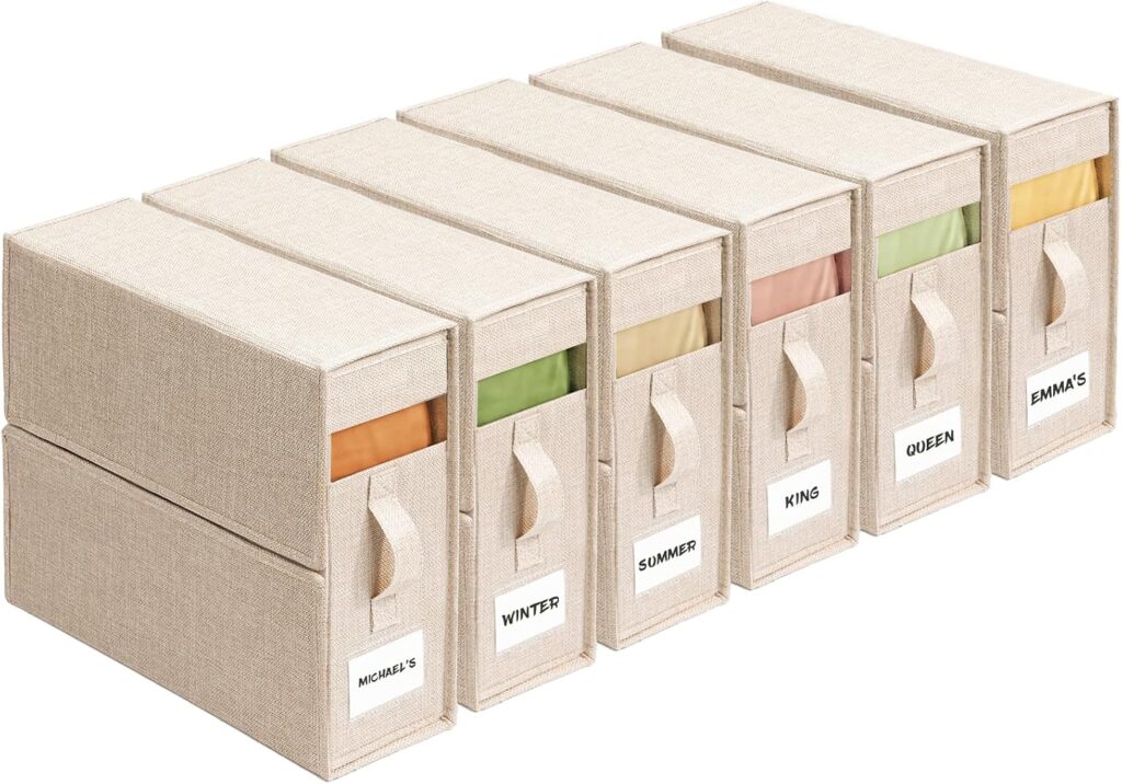 sheets set storage bags with handles for linen closets