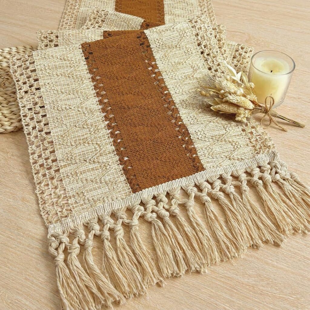light beige table runner from amazon for kitchen