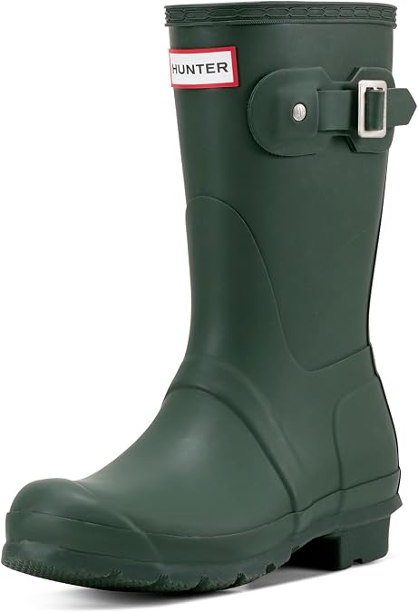 green rain boots by hunter