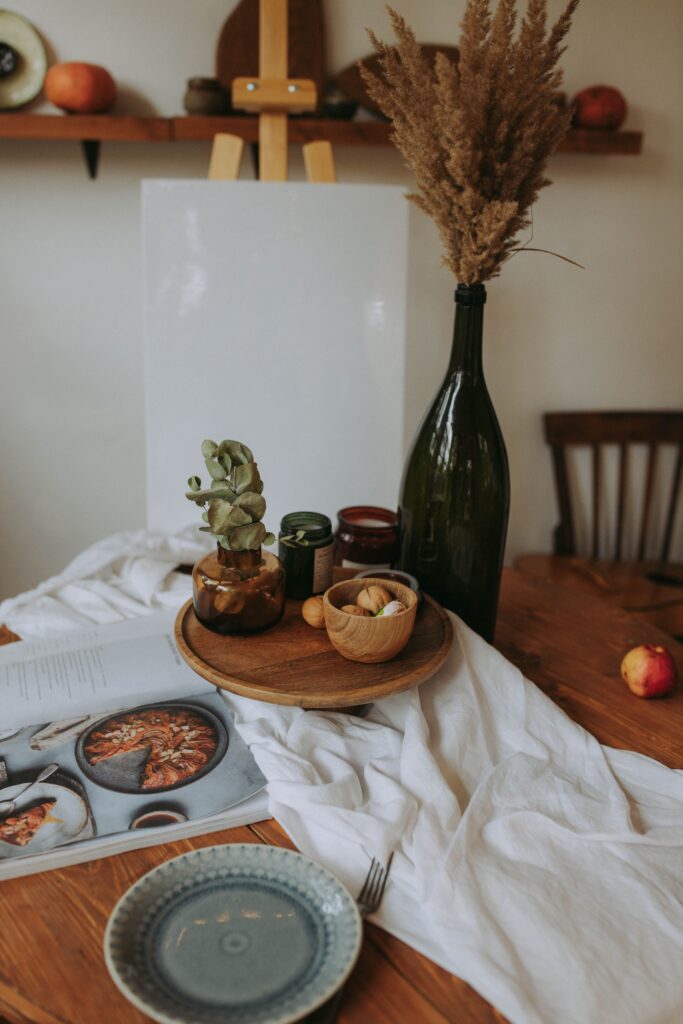 rustic kitchen with natural elements to create a fall kitchen decor