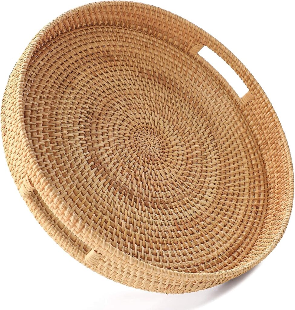 round woven tray for coffee table