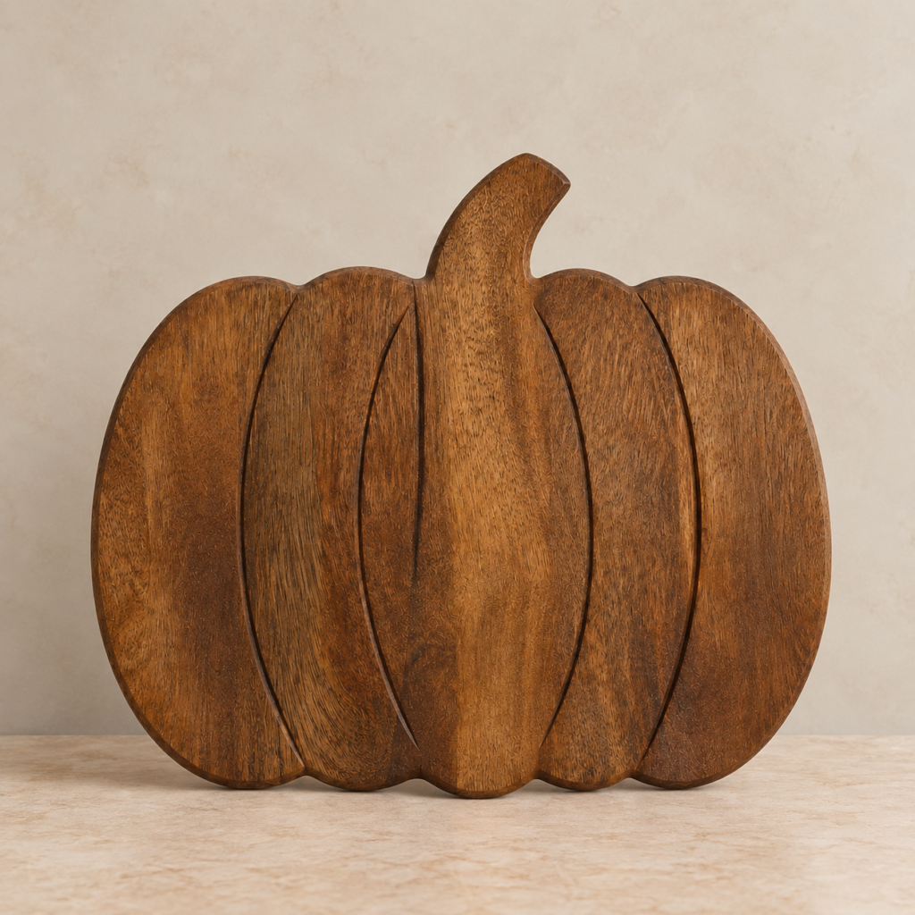 wood pumpkin cutting board