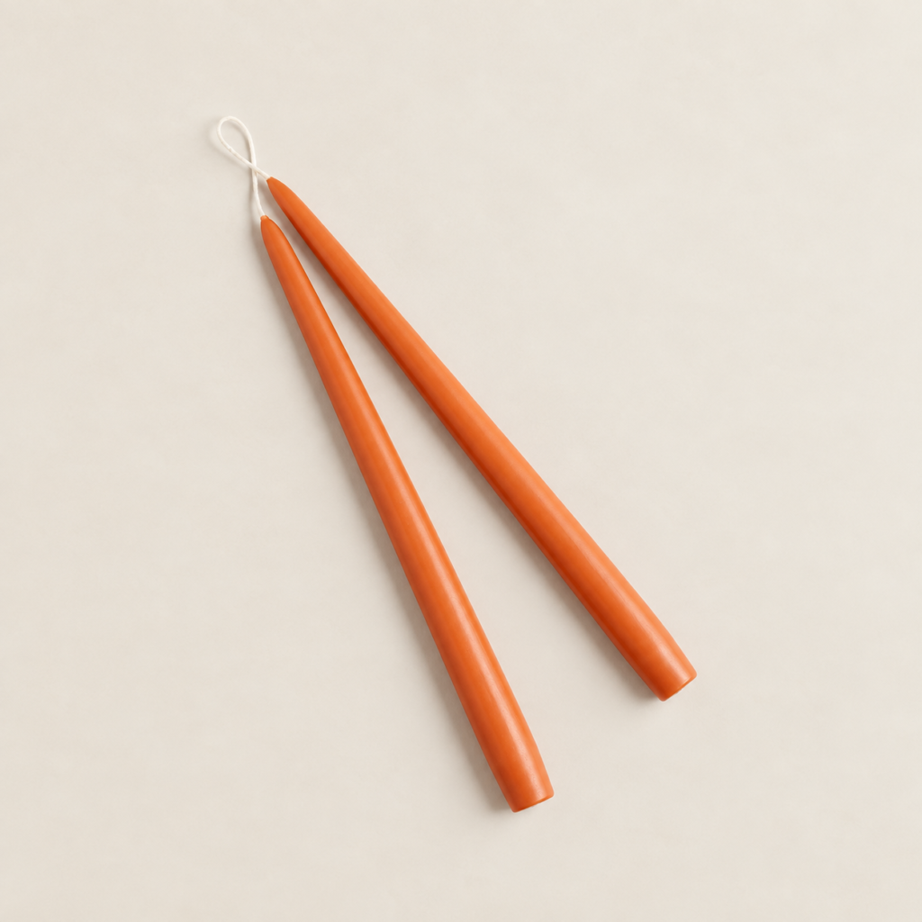 orange taper candle