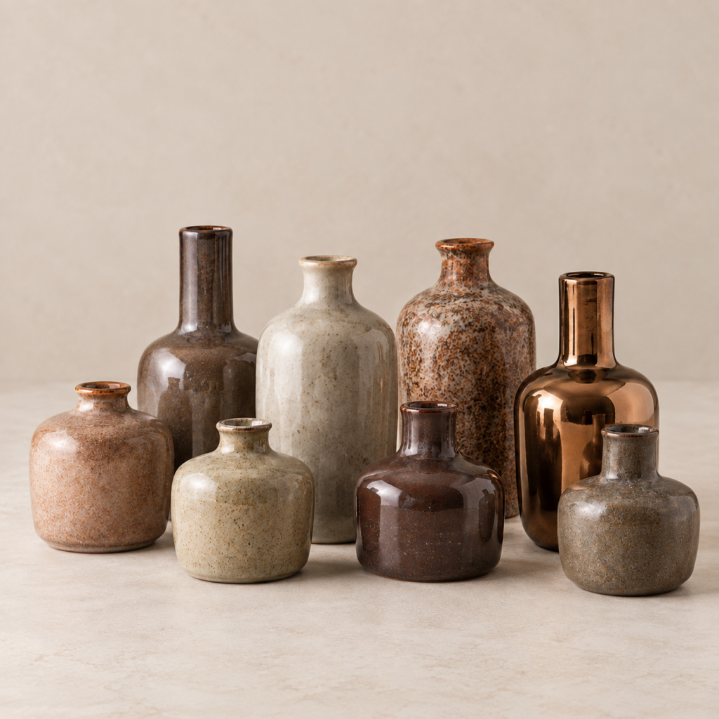 different size glass vases