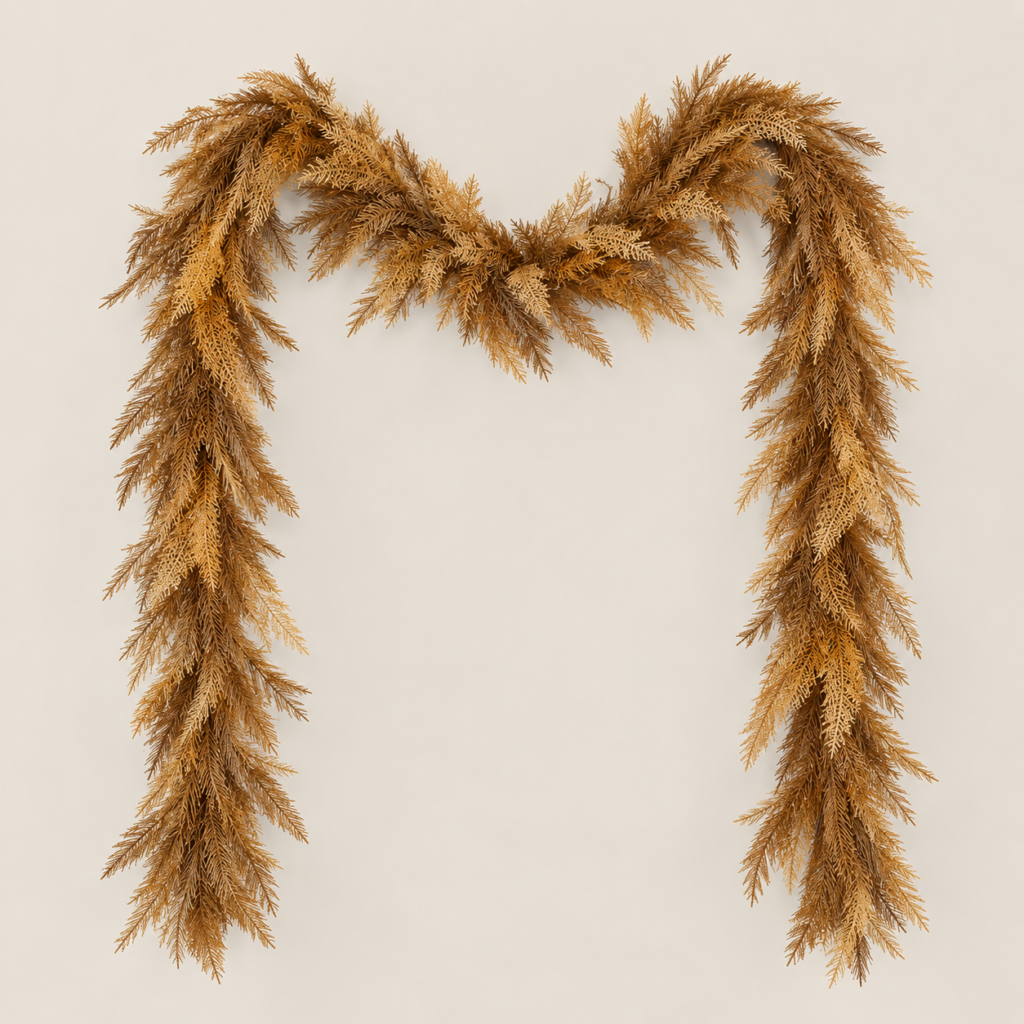 faux fern garland for mantle