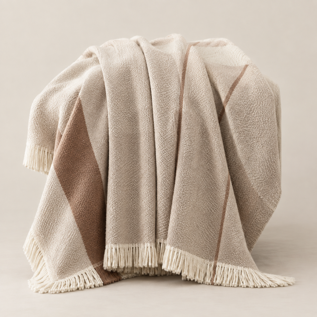 beige throw blanket from mcgee & Co